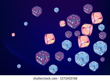 Pattern with Casino Dice. Vector illustration for print, textile, paper