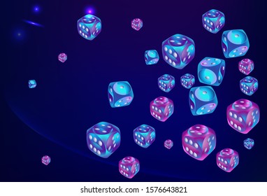 Pattern with Casino Dice. Vector illustration for print, textile, paper