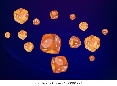 Pattern with Casino Dice. Vector illustration for print, textile, paper
