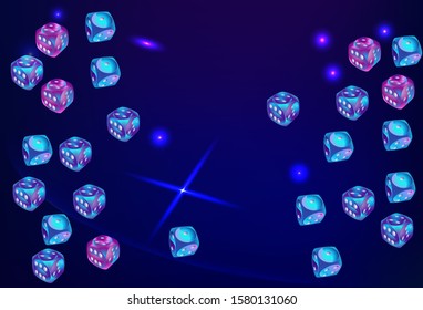 Pattern with Casino Dice. Vector illustration for print, textile, paper