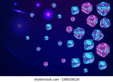 Pattern with Casino Dice. Vector illustration for print, textile, paper