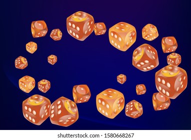 Pattern with Casino Dice. Vector illustration for print, textile, paper