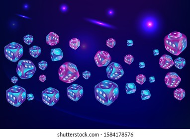 Pattern with Casino Dice. Vector illustration for print, textile, paper