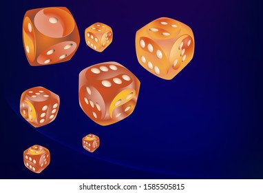 Pattern with Casino Dice. Vector illustration for print, textile, paper