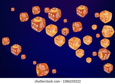 Pattern with Casino Dice. Vector illustration for print, textile, paper