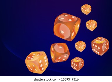 Pattern with Casino Dice. Vector illustration for print, textile, paper