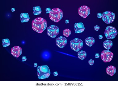 Pattern with Casino Dice. Vector illustration for print, textile, paper