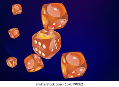 Pattern with Casino Dice. Vector illustration for print, textile, paper