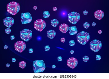 Pattern with Casino Dice. Vector illustration for print, textile, paper