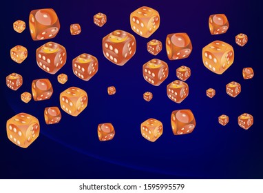 Pattern with Casino Dice. Vector illustration for print, textile, paper