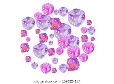 Pattern with Casino Dice. Vector illustration for print, textile, paper