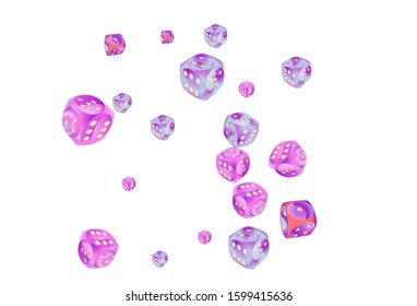 Pattern with Casino Dice. Vector illustration for print, textile, paper