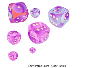 Pattern with Casino Dice. Vector illustration for print, textile, paper