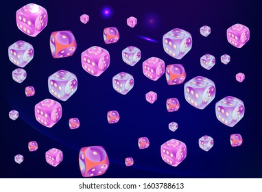 Pattern with Casino Dice. Vector illustration for print, textile, paper