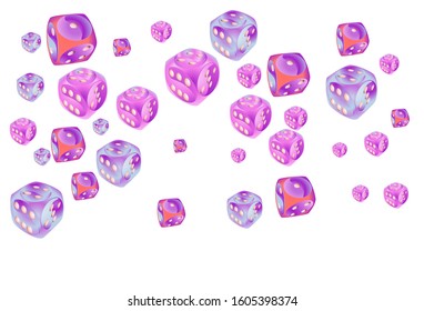 Pattern with Casino Dice. Vector illustration for print, textile, paper