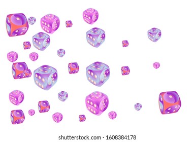 Pattern with Casino Dice. Vector illustration for print, textile, paper