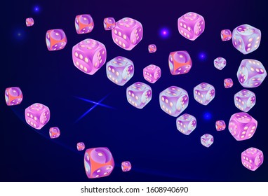 Pattern with Casino Dice. Vector illustration for print, textile, paper