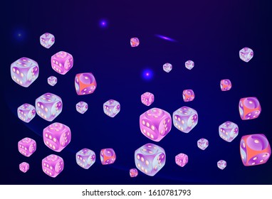 Pattern with Casino Dice. Vector illustration for print, textile, paper