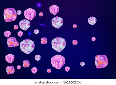 Pattern with Casino Dice. Vector illustration for print, textile, paper