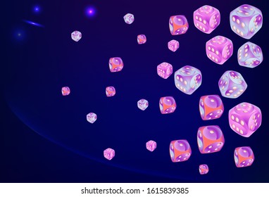Pattern with Casino Dice. Vector illustration for print, textile, paper