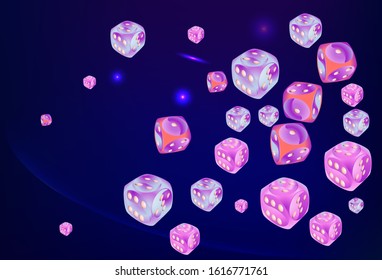 Pattern with Casino Dice. Vector illustration for print, textile, paper