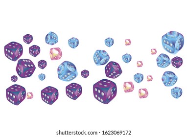 Pattern with Casino Dice. Vector illustration for print, textile, paper