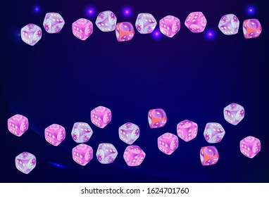 Pattern with Casino Dice. Vector illustration for print, textile, paper
