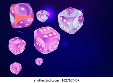 Pattern with Casino Dice. Vector illustration for print, textile, paper