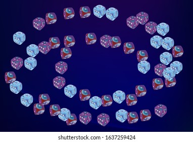 Pattern with Casino Dice. Vector illustration for print, textile, paper