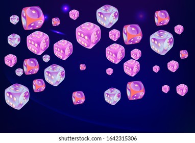 Pattern with Casino Dice. Vector illustration for print, textile, paper