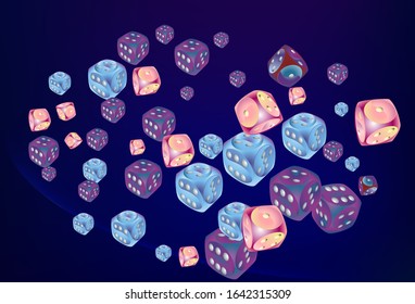Muster mit Casino Dice. Vektorillustration-Illustration für Druck, Textilien, Papier