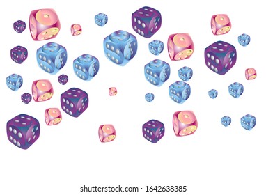 Pattern with Casino Dice. Vector illustration for print, textile, paper