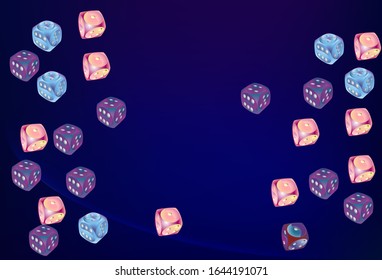 Pattern with Casino Dice. Vector illustration for print, textile, paper