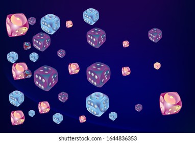 Patrón con los dados del Casino. Ilustración vectorial para impresión, textil, papel