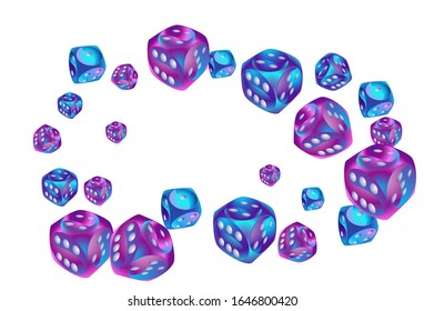 Pattern with Casino Dice. Vector illustration for print, textile, paper