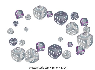 Patrón con los dados del Casino. Ilustración vectorial para impresión, textil, papel