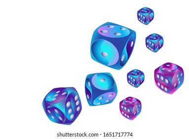 Patrón con los dados del Casino. Ilustración vectorial para impresión, textil, papel