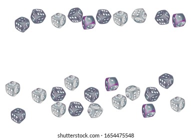 Pattern with Casino Dice. Vector illustration for print, textile, paper