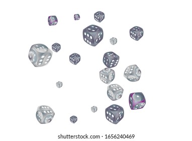 Pattern with Casino Dice. Vector illustration for print, textile, paper