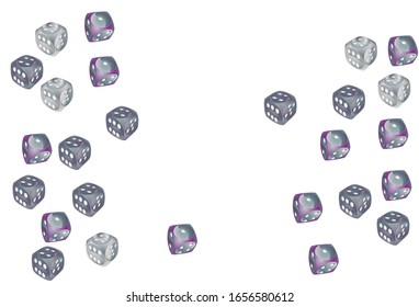 Pattern with Casino Dice. Vector illustration for print, textile, paper