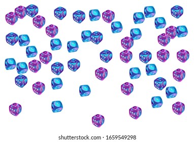 Pattern with Casino Dice. Vector illustration for print, textile, paper