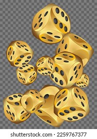 Pattern with Casino Dice. Vector illustration for print, textile, paper
