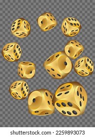Patrón con los dados del Casino. Ilustración vectorial para impresión, textil, papel
