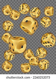 Pattern with Casino Dice. Vector illustration for print, textile, paper
