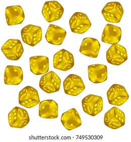 Pattern with Casino Dice. Vector illustration for print, textile, paper