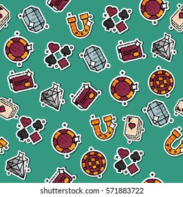 Pattern of casino icons for your design. Vector illustration, EPS 10