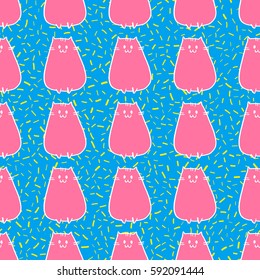 Pattern with Cat cute. Frame of animal made in vector. Use for children clothes, pajamas

