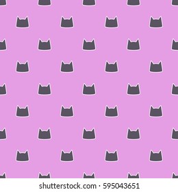 Pattern with Cat cute. Frame of animal made in vector. Use for children clothes, pajamas

