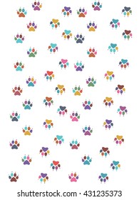Pattern with cat or dog footprints