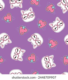 pattern cat lov texture girl cute